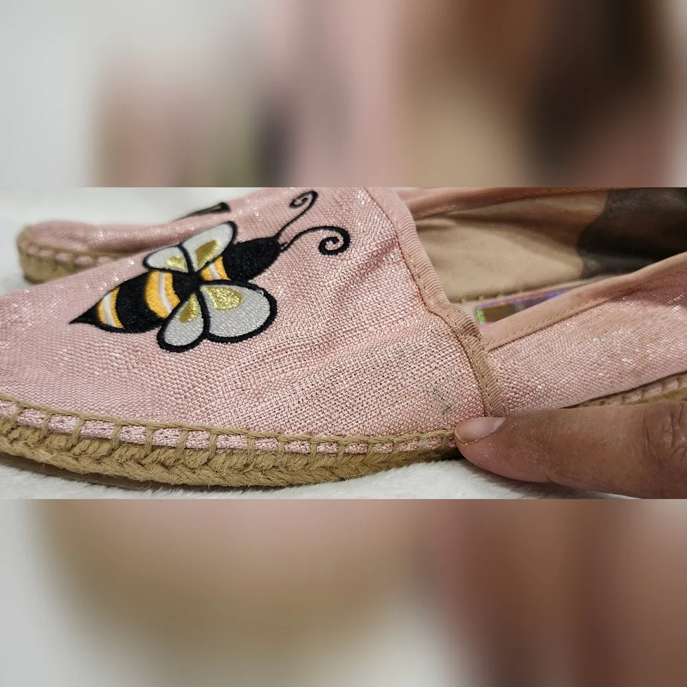 Sam Edelman Circus Leni Queen Bee Pink Espadrille Flats Women's Size 5.5